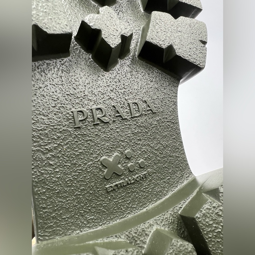 Prada Monolith Lug-Sole Leather Combat Boots - Picture 9 of 11